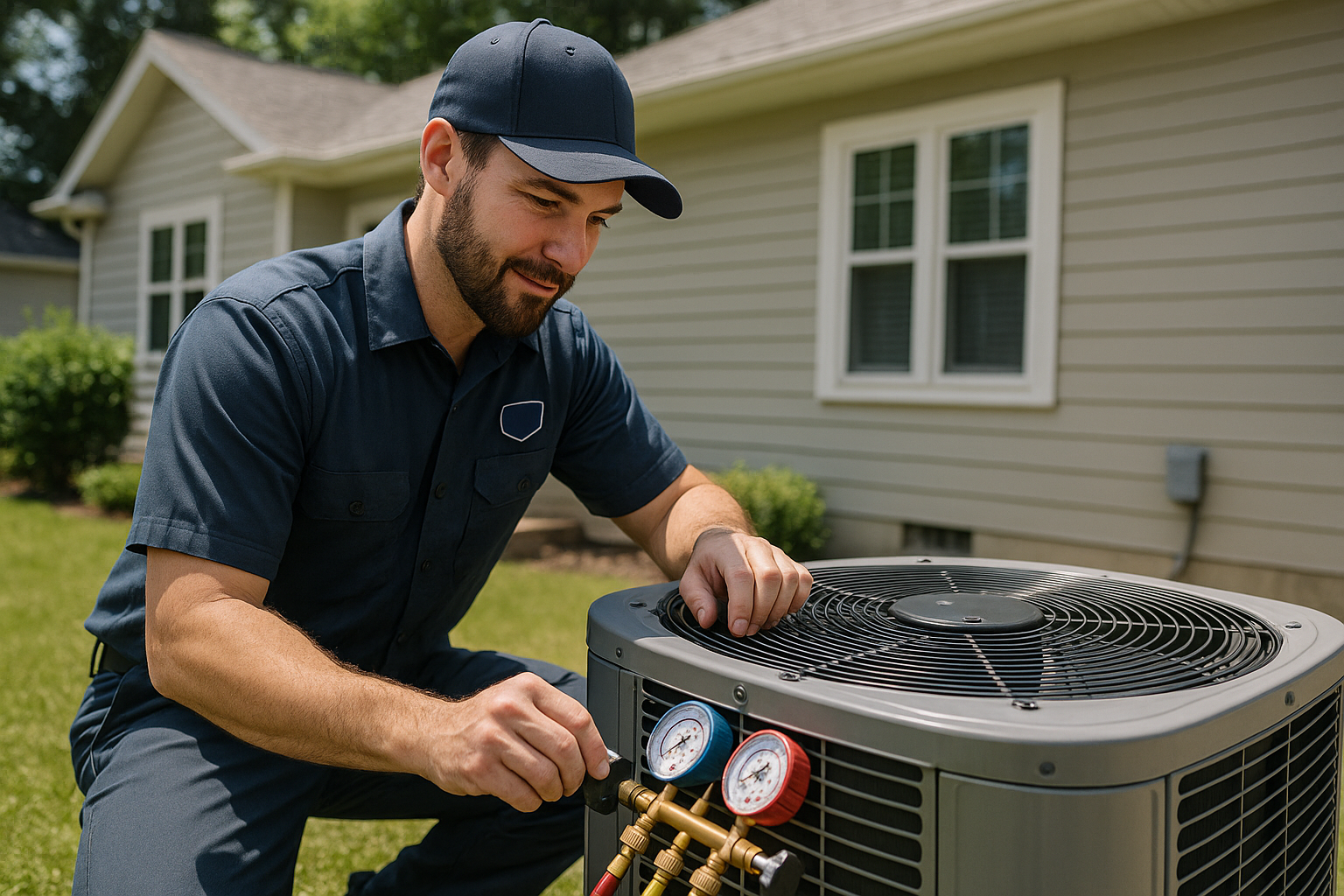HVAC technician at work